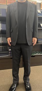 【HG仕立て】通年生地　グレースーツ、裏地でアクセントをの画像