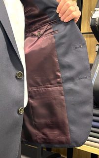 紺系・Wool100％10manth素材&キュプラ素材裏地の画像