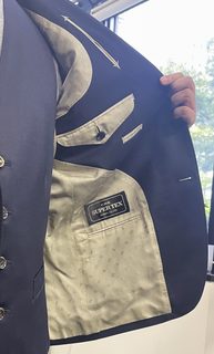 紺系・長大毛織Wool100％（super140’ｓ）素材&ペイズリー柄裏地の画像