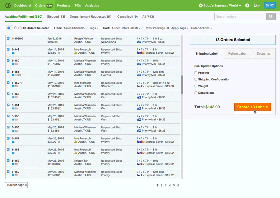 FedEx Shipping Times Map Ordoro