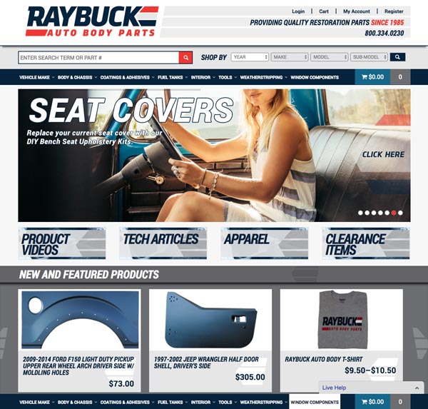 The revamped Raybuck.com homepage