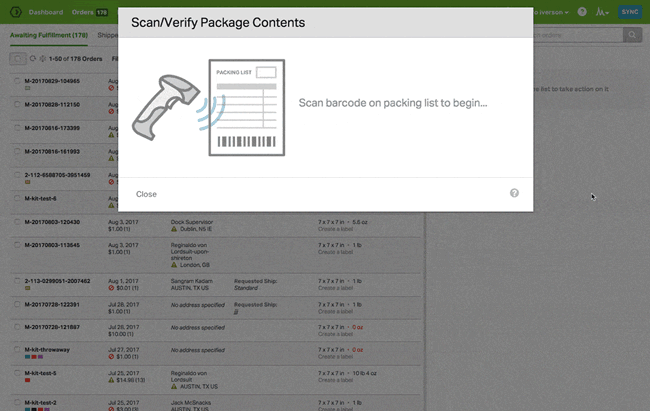The scan/verify workflow in action