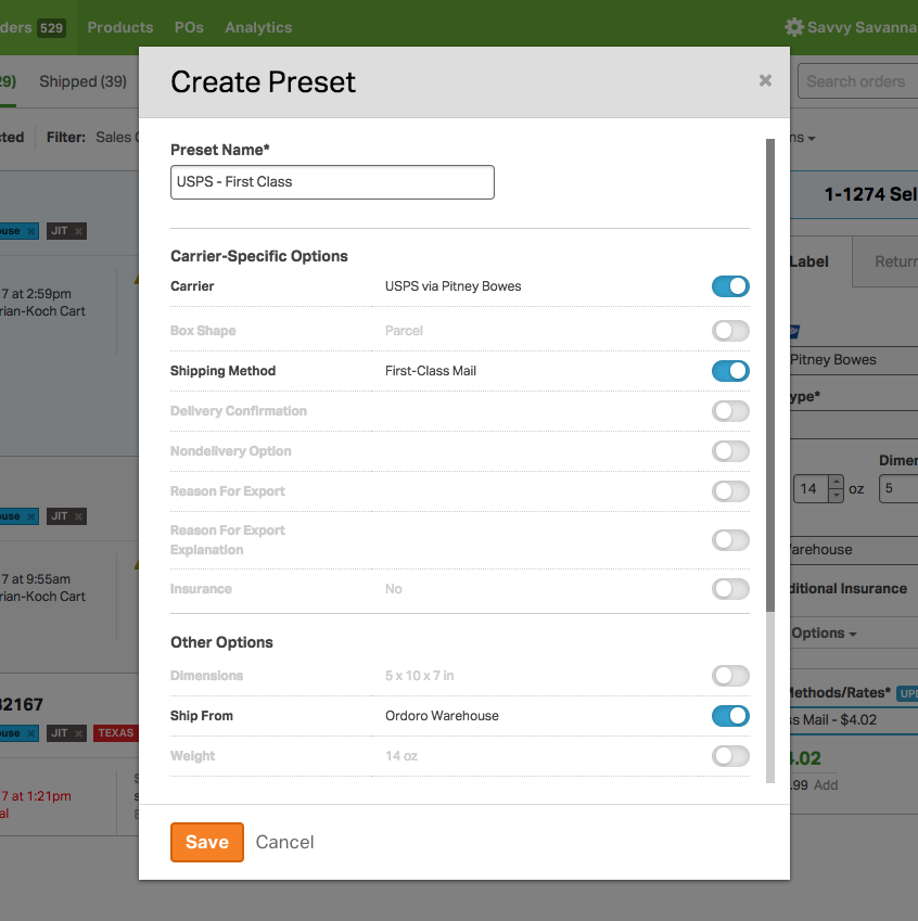 Create preset UI