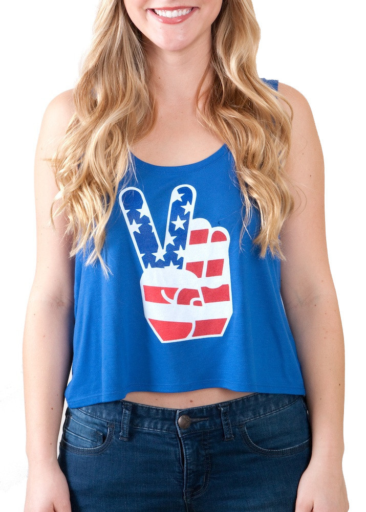 American Peace Sign crop top