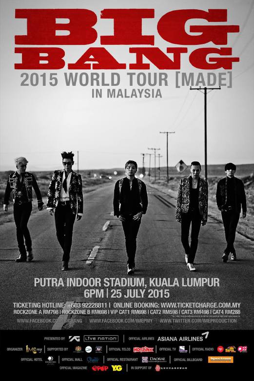 BIGBANG 2015 World Tour [MADE] In Malaysia tickets 80 pc sold