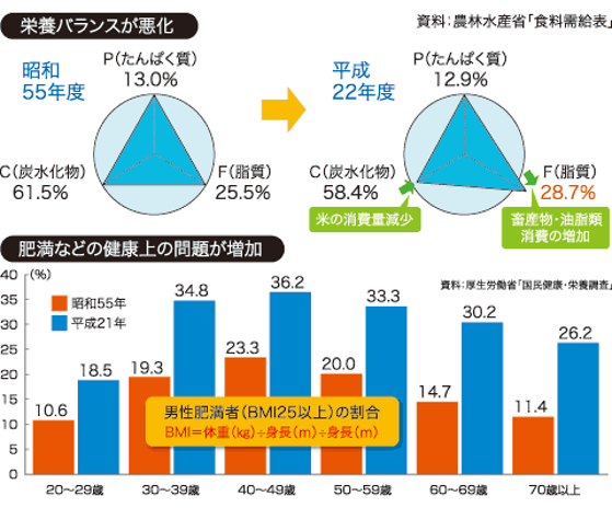 現代の食事の現状と健康問題