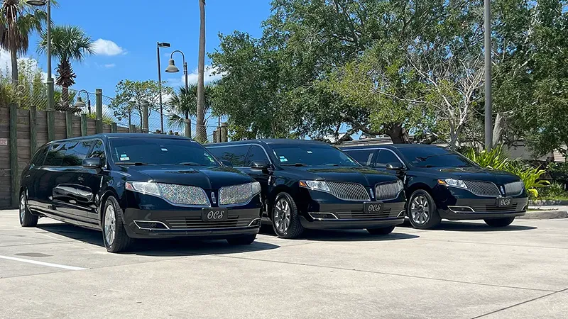 A fleet of luxury limousines available for service in Orlando