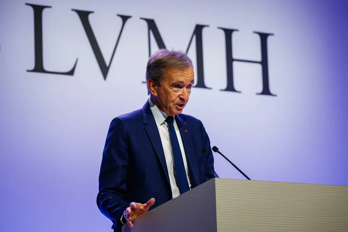 Bernard Arnault speaking at an LVMH event