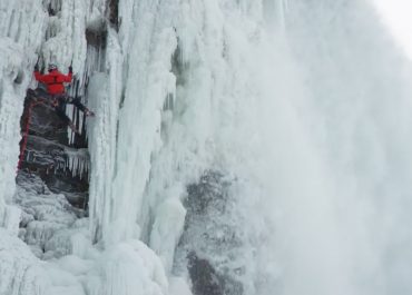 Will Gadd climbs frozen Niagara Falls