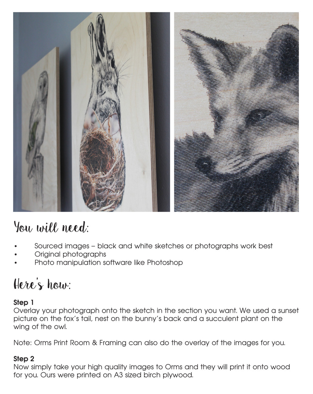 Prints on Wood - Orms Print Room and Framing and Homology DIY Project - Personalised Gift Ideas 2015