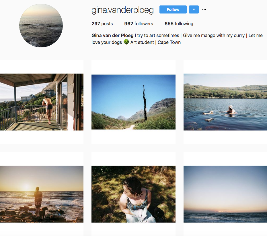 Gina van der Ploeg, one of our 9 favourite SA instagrammers