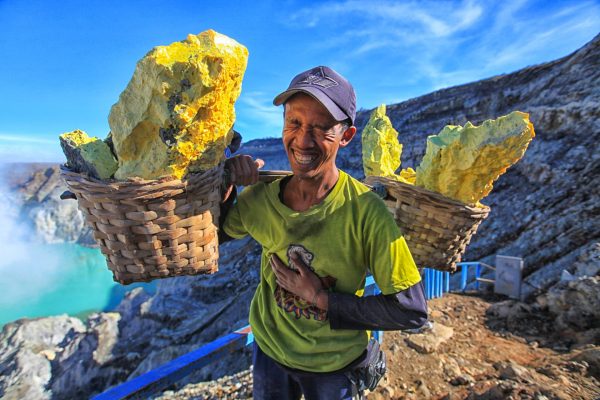 Sulphur Miner by Tadeja Horvat in East Java, Indonesia