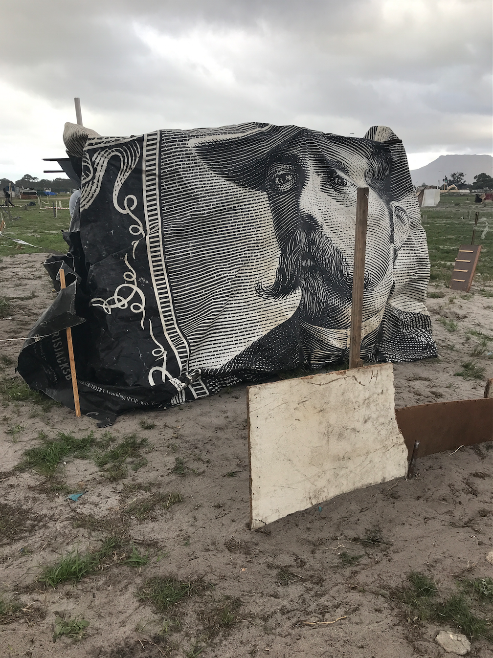 Photographic documentation: Structures set up in Parkwood, Cape Town. 23rd May 2018 (visual material for work in progress) Photograph: Berni Searle