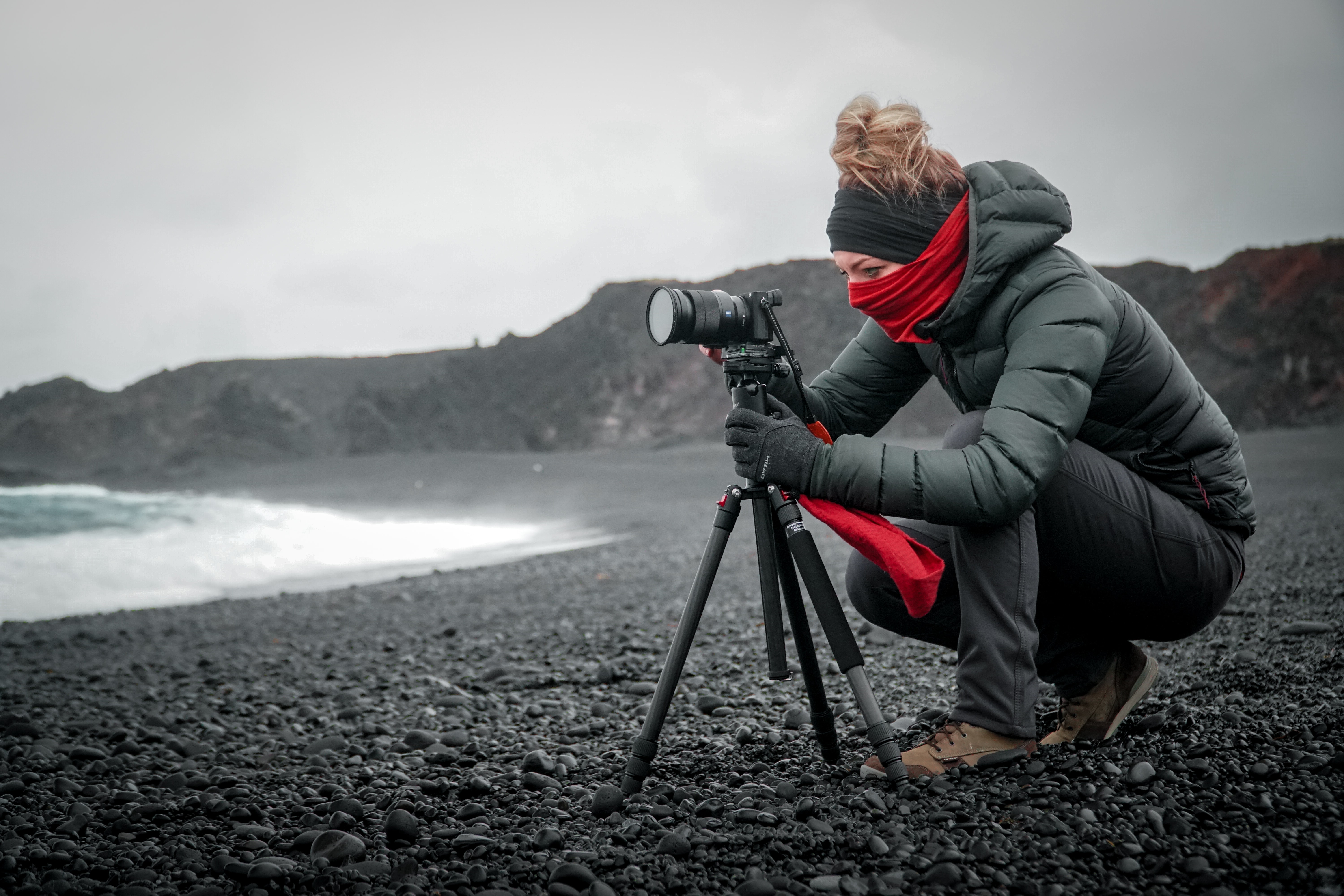 Travel photographer with travel tripod