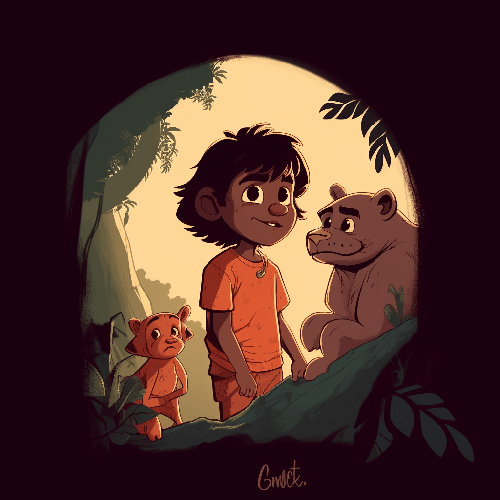 Titre de l'histoire : Les aventures de Mowgli dans la jungle
