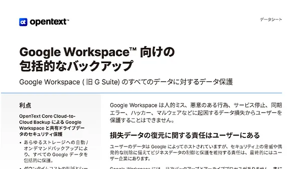 Google Workspace™ 向けの包括的なバックアップ