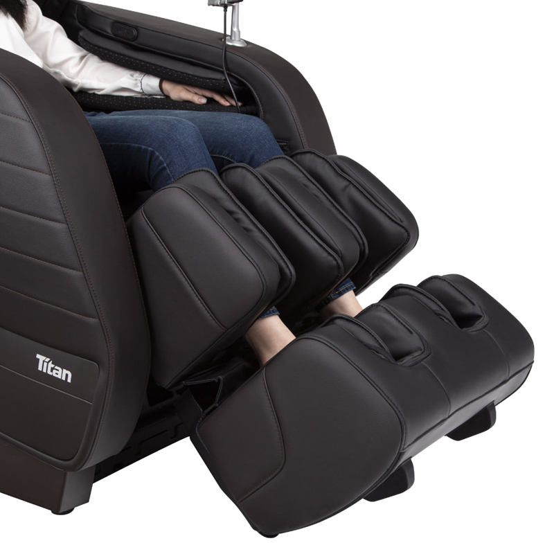 Titan Jupiter Premium LE Massage Chair - Brown and Black - Footrest