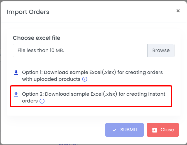 OTB fast uploading products and orders