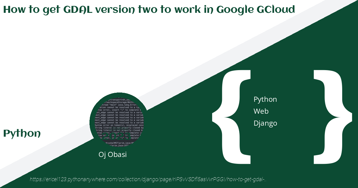 How To Get Gdal Version Two To Work In Google Gcloud