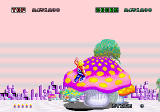 キノコにぶつかるハリアー