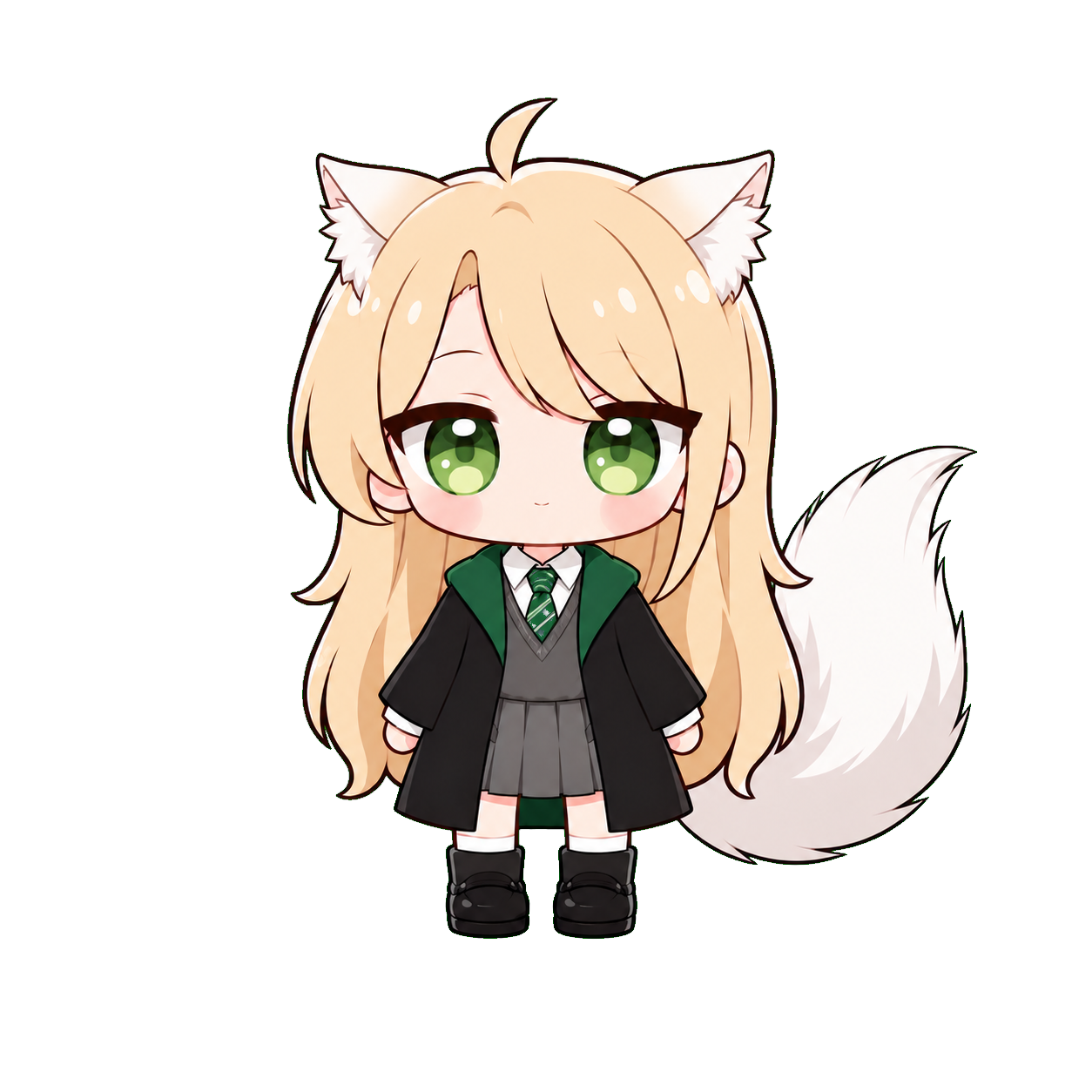 Malfoid in the cat outfit, chibi desktop pet