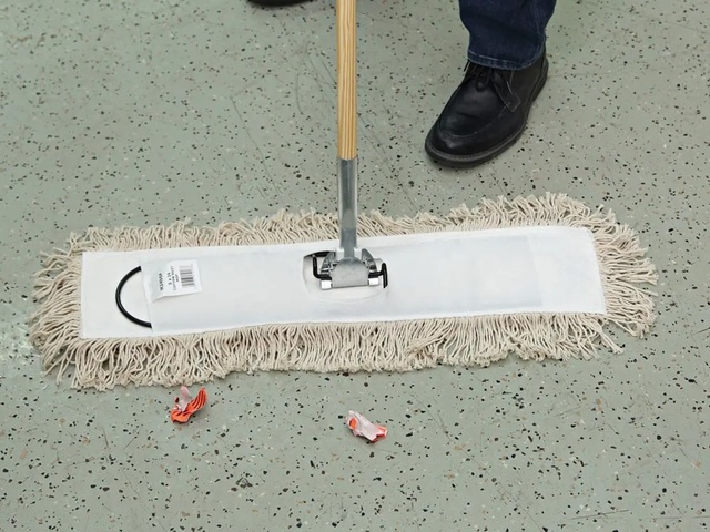 24 Floor Finish Flat Wax Applicator Mop - White with Looped Ends