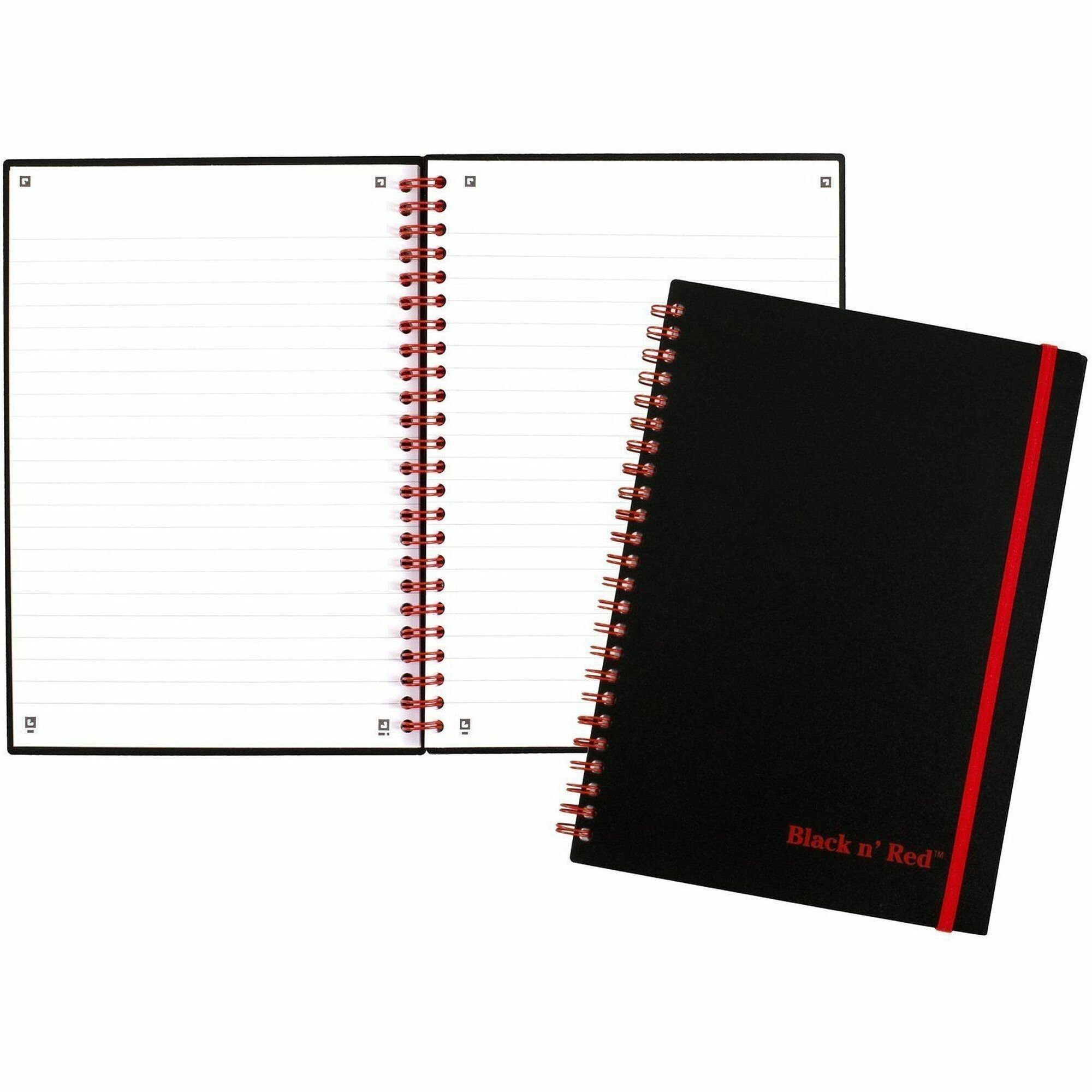 Black n' Red™ Twinwire Notebook, Wide Rule, A5, Black