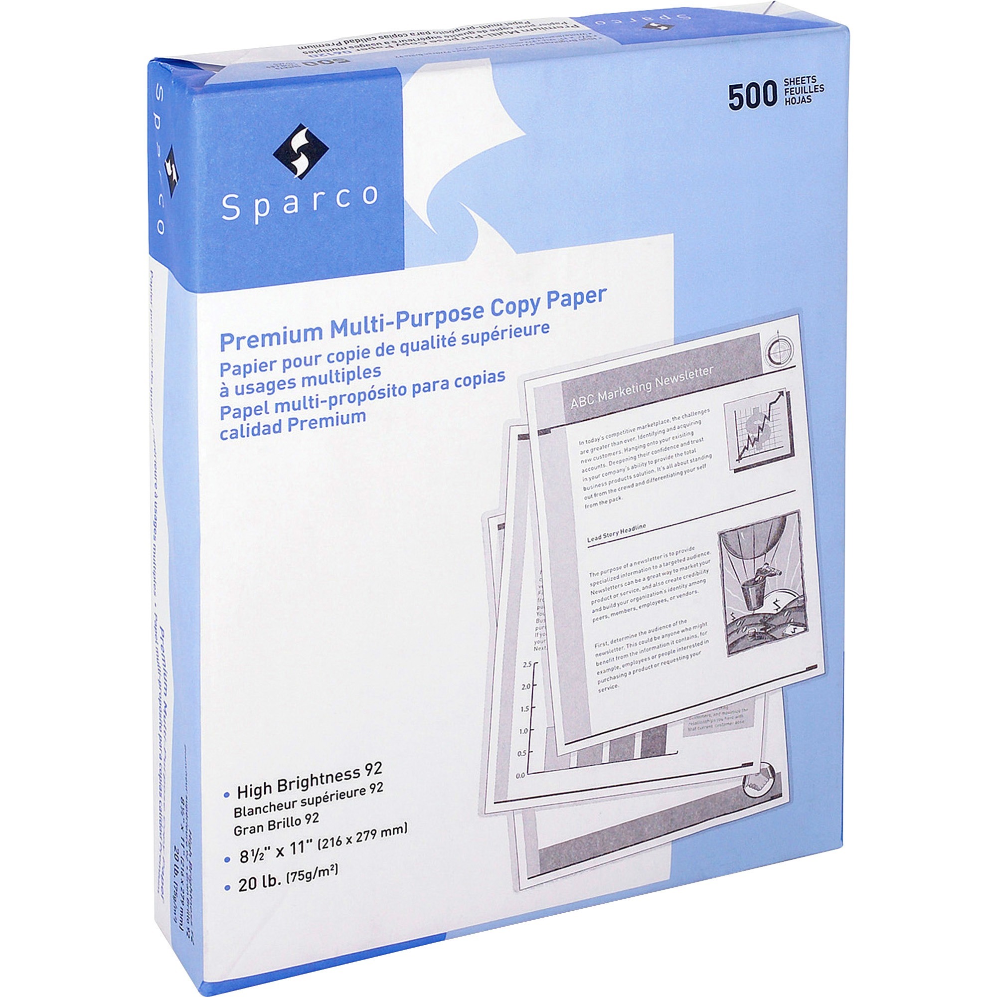 Sparco Saver Copy Paper - 92 Brightness - Letter - 8 1/2 Sparco Saver Copy Paper - 92 Brightness - Letter - 8 1/2