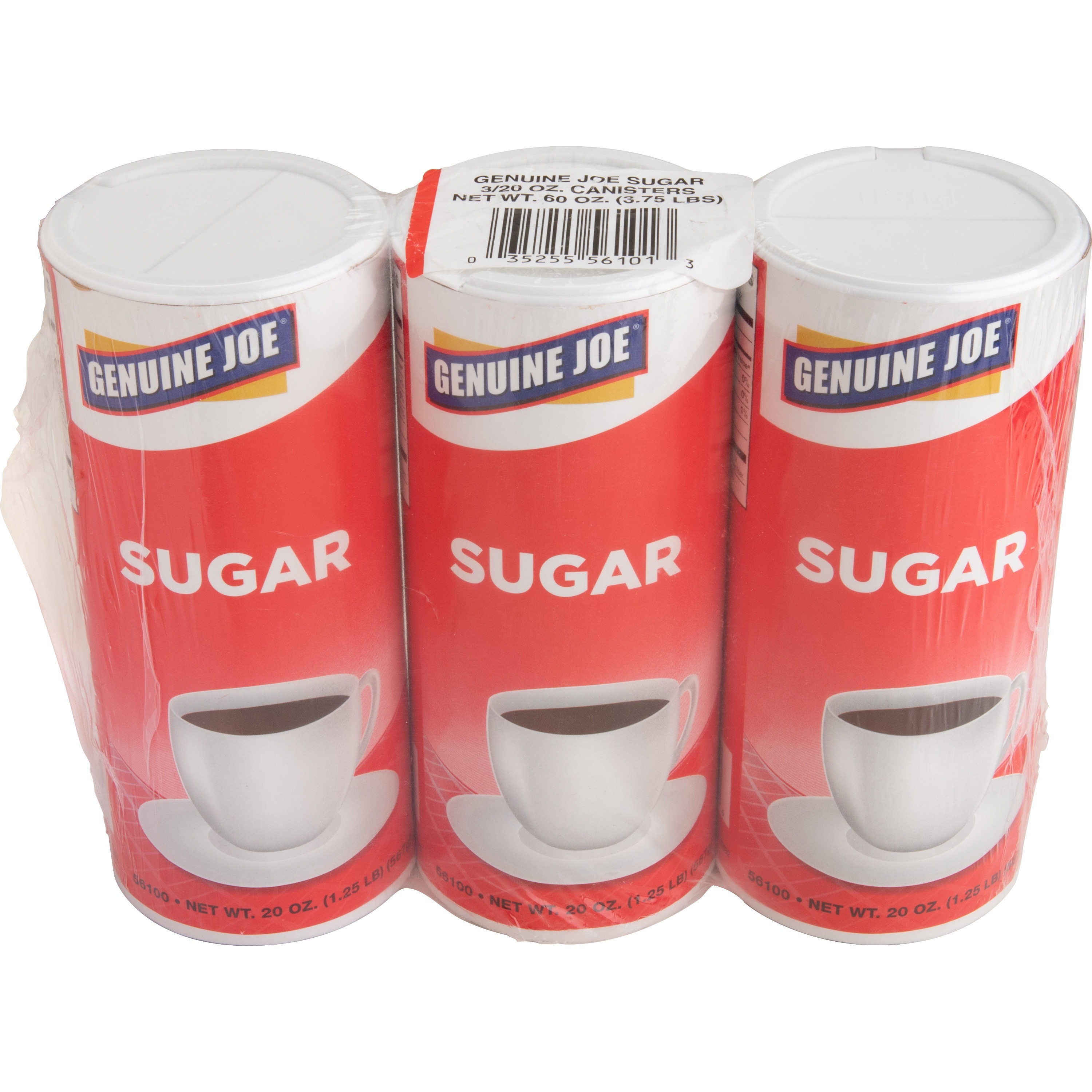 Genuine Joe Sugar - Canister - 20 oz (567 g) - Natural Sweetener - 8/Carton - 3 Per Packet Genuine Joe Sugar - Canister - 20 oz (567 g) - Natural Sweetener - 8/Carton - 3 Per Packet