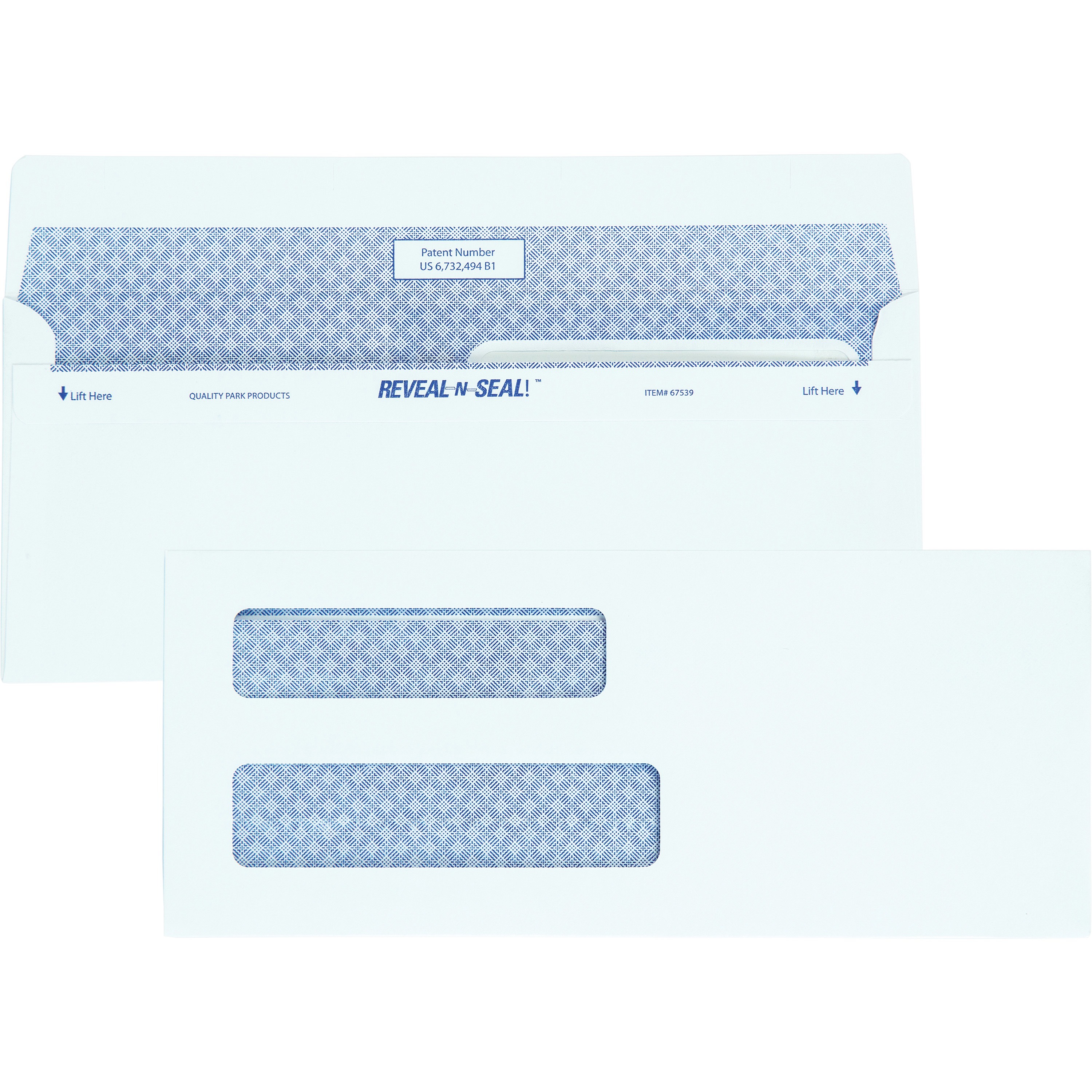 No. 8 5/8 Double-Window Security Envelopes with Reveal-N-Seal