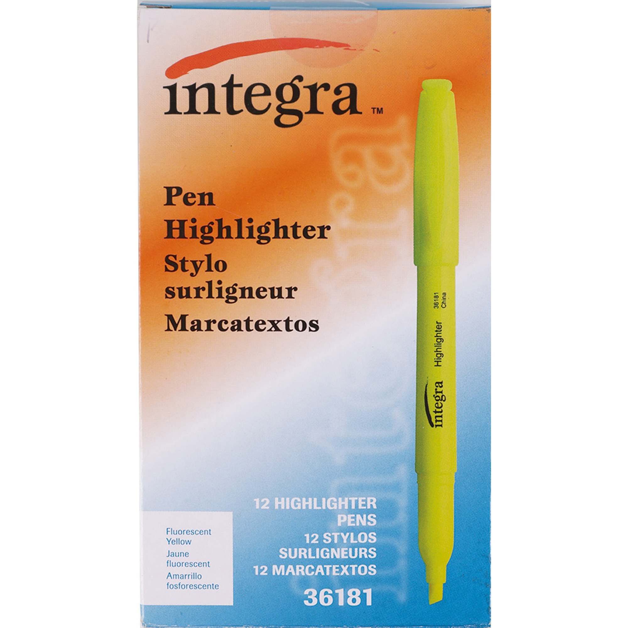 Pen Style Fluorescent Highlighters by Integra ITA36181