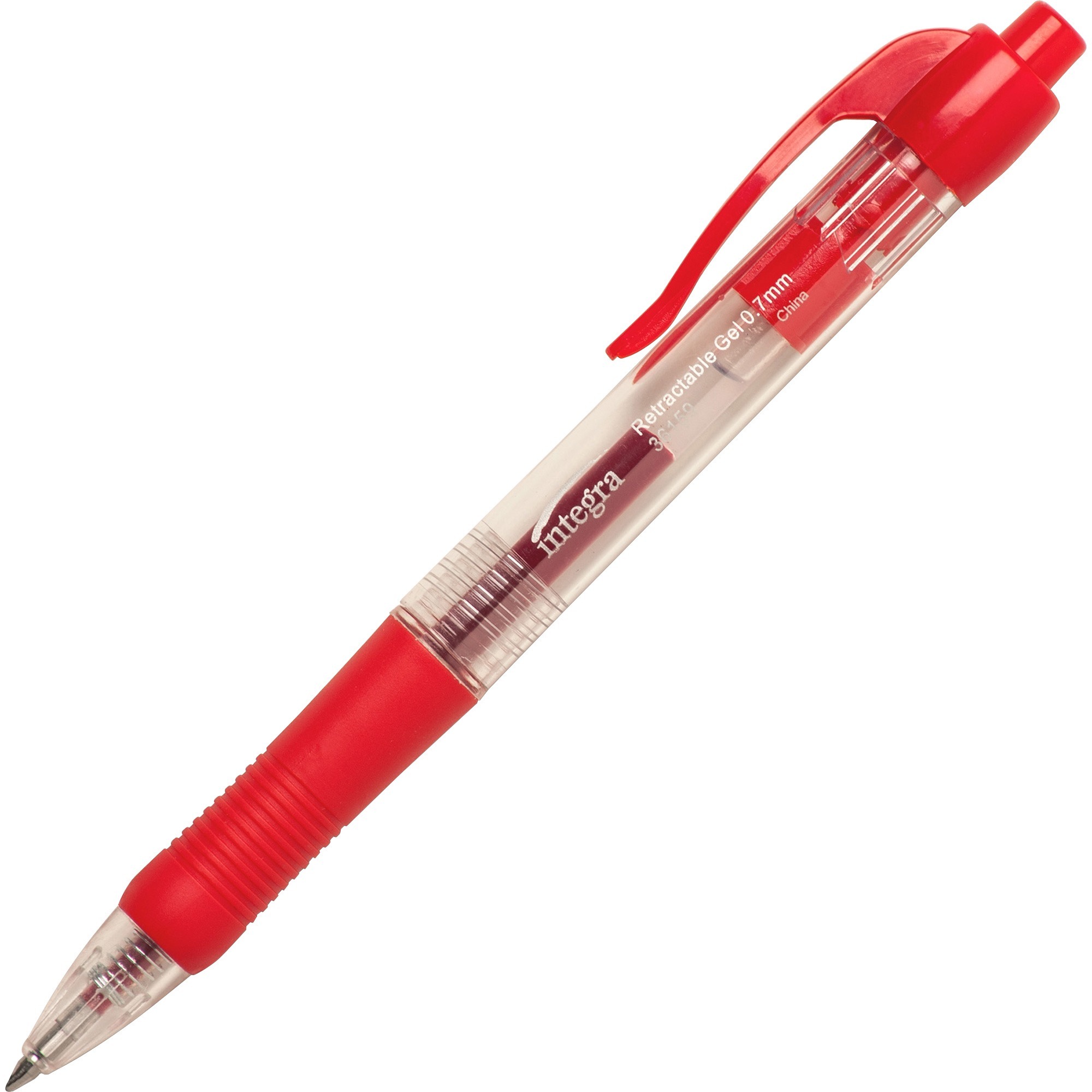Integra Retractable 0.7mm Gel Pens - Medium Pen Point - 0.7 mm Pen Point Size - Retractable - Red Gel-based Ink - Red Barrel - Metal Tip - 1 Dozen Integra Retractable 0.7mm Gel Pens - Medium Pen Point - 0.7 mm Pen Point Size - Retractable - Red Gel-based Ink - Red Barrel - Metal Tip - 1 Dozen