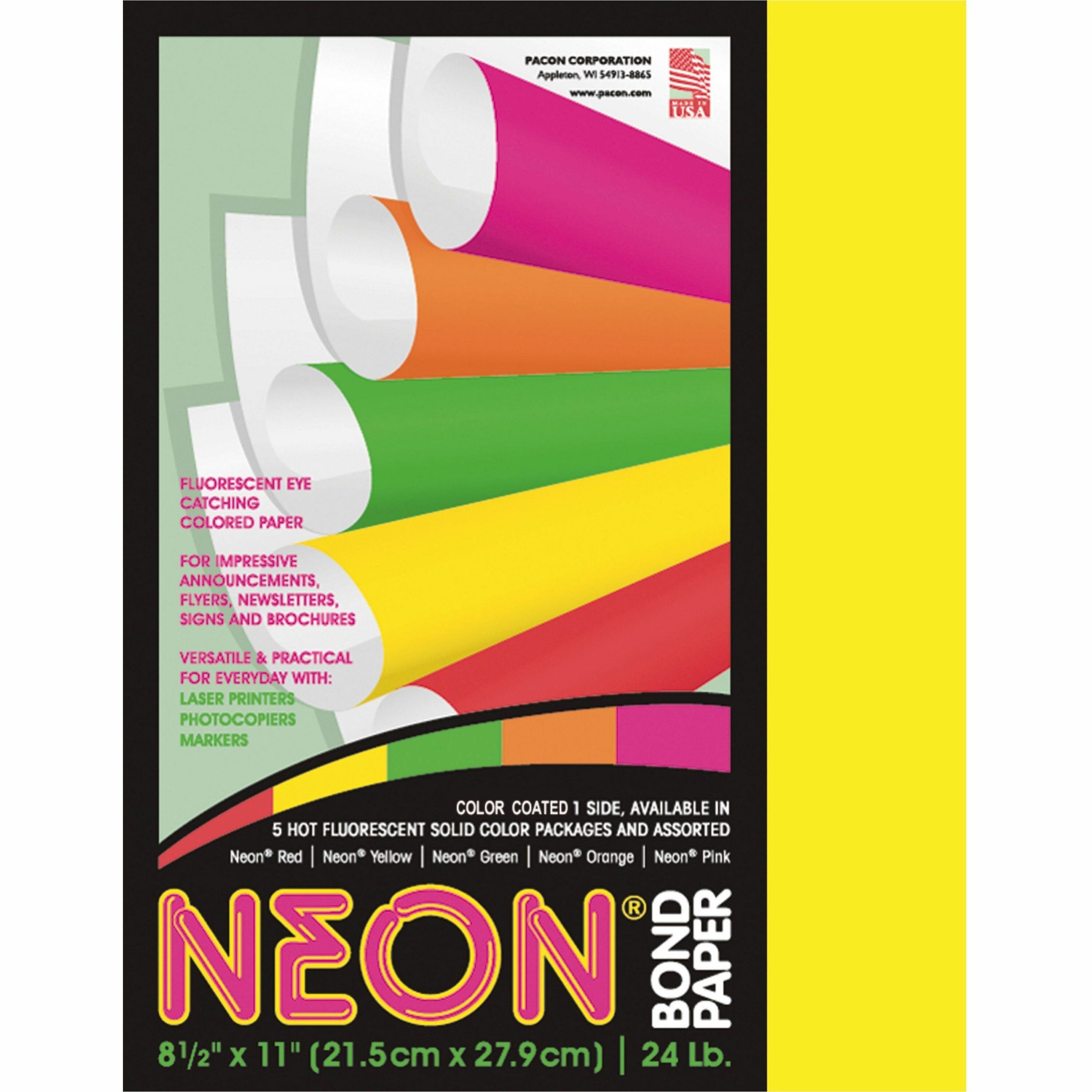 Pacon Neon Bond Paper - Orange - Letter - 8 1/2 Pacon Neon Bond Paper - Orange - Letter - 8 1/2