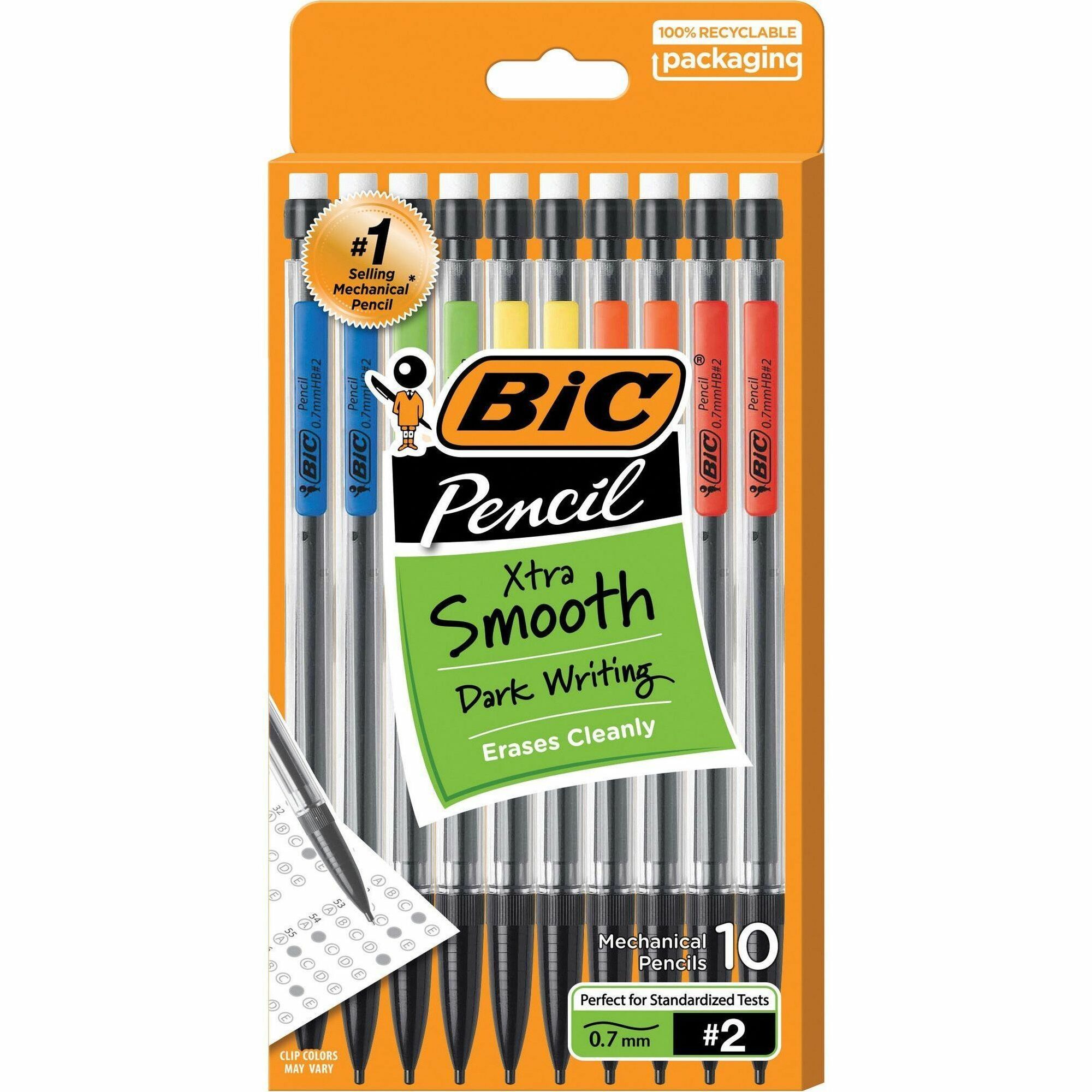 BIC Top Advance Mechanical Pencils - #2 Lead - 0.7 mm Lead Diameter - Assorted Barrel - 10 / Pack BIC Top Advance Mechanical Pencils - #2 Lead - 0.7 mm Lead Diameter - Assorted Barrel - 10 / Pack