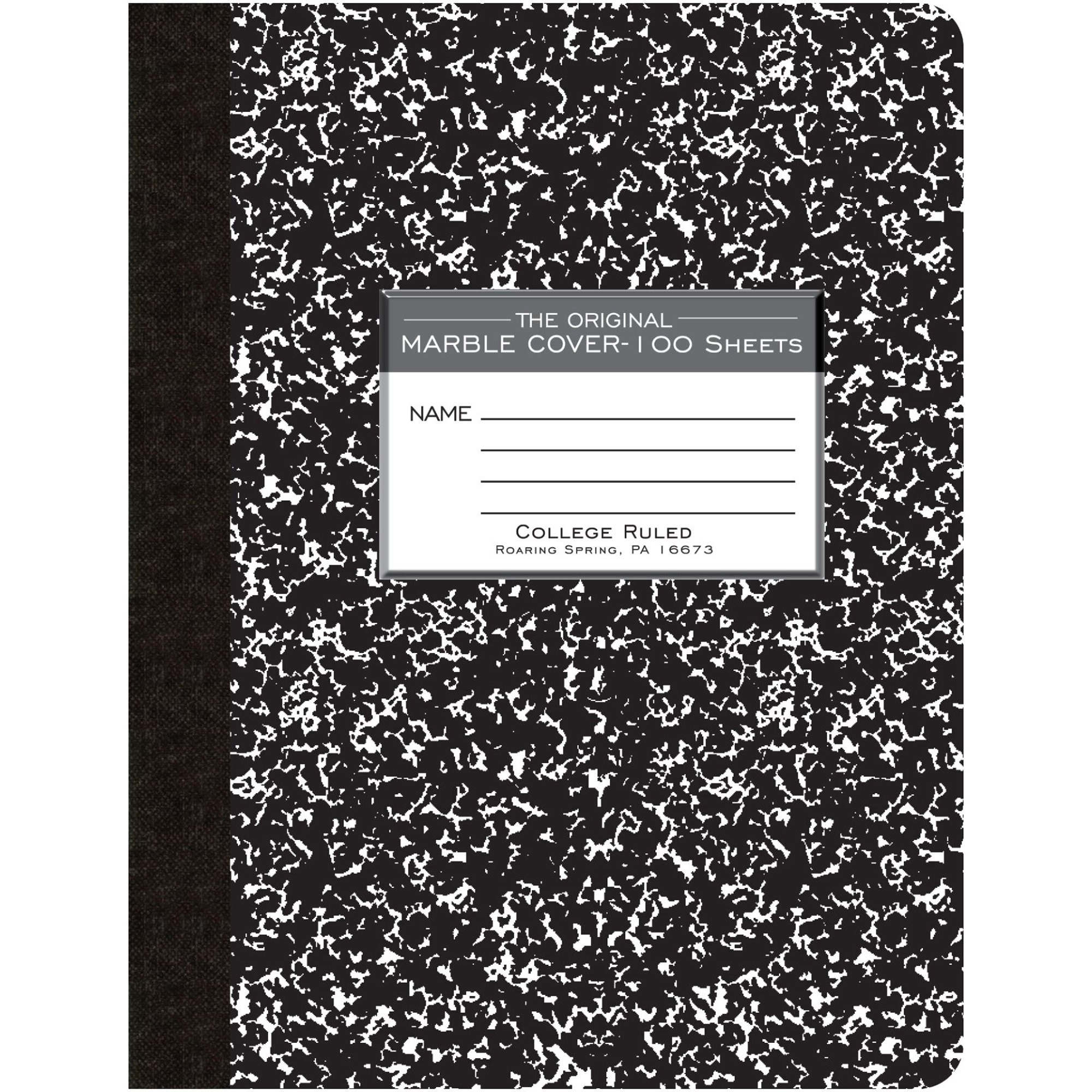 Roaring Spring Wide Ruled Hard Cover Composition Book - 100 Sheets - 200 Pages - Printed - Sewn/Tapebound - Both Side Ruling Surface - Ruled Red Margin - 15 lb Basis Weight - 56 g/m2 Grammage - 9 3/4 Roaring Spring Wide Ruled Hard Cover Composition Book - 100 Sheets - 200 Pages - Printed - Sewn/Tapebound - Both Side Ruling Surface - Ruled Red Margin - 15 lb Basis Weight - 56 g/m2 Grammage - 9 3/4