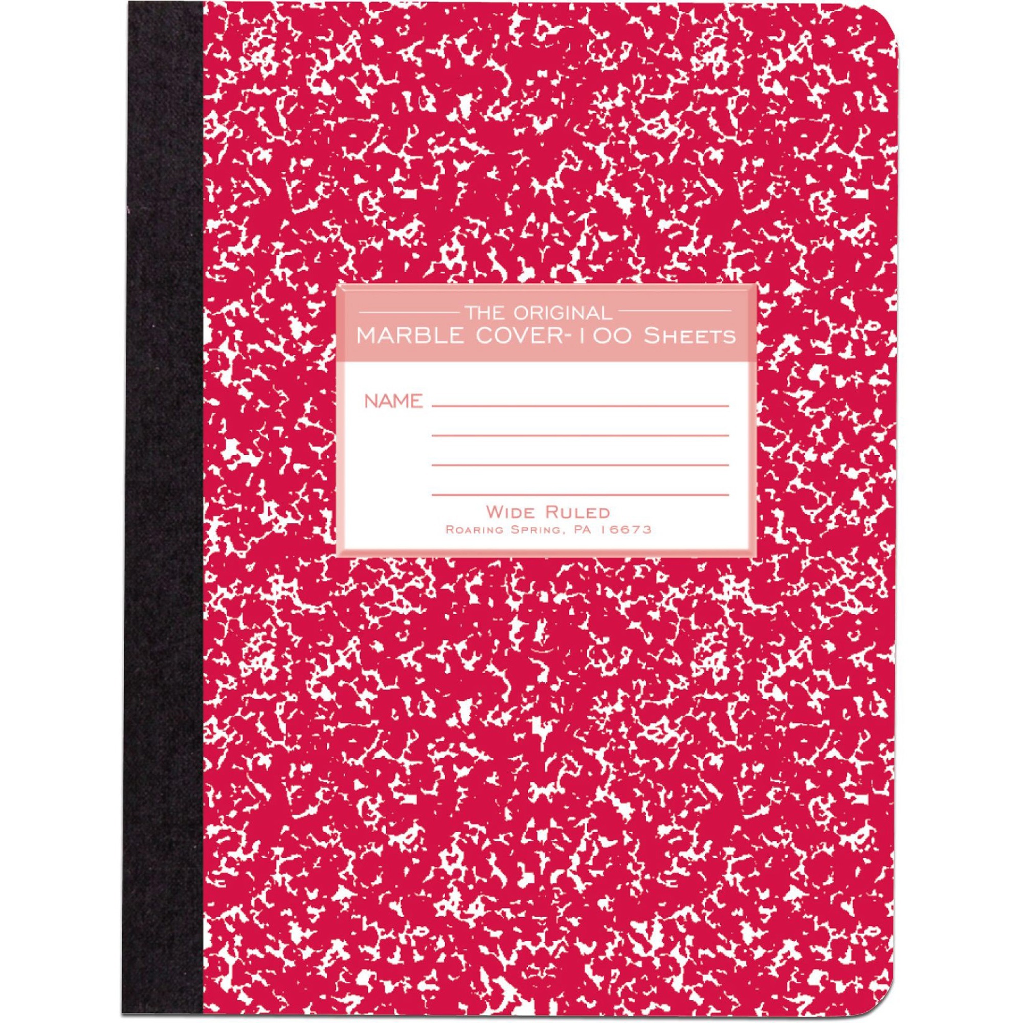 Roaring Spring Wide Ruled Hard Cover Composition Book - 100 Sheets - 200 Pages - Printed - Sewn/Tapebound - Both Side Ruling Surface - Ruled Red Margin - 15 lb Basis Weight - 56 g/m2 Grammage - 9 3/4 Roaring Spring Wide Ruled Hard Cover Composition Book - 100 Sheets - 200 Pages - Printed - Sewn/Tapebound - Both Side Ruling Surface - Ruled Red Margin - 15 lb Basis Weight - 56 g/m2 Grammage - 9 3/4