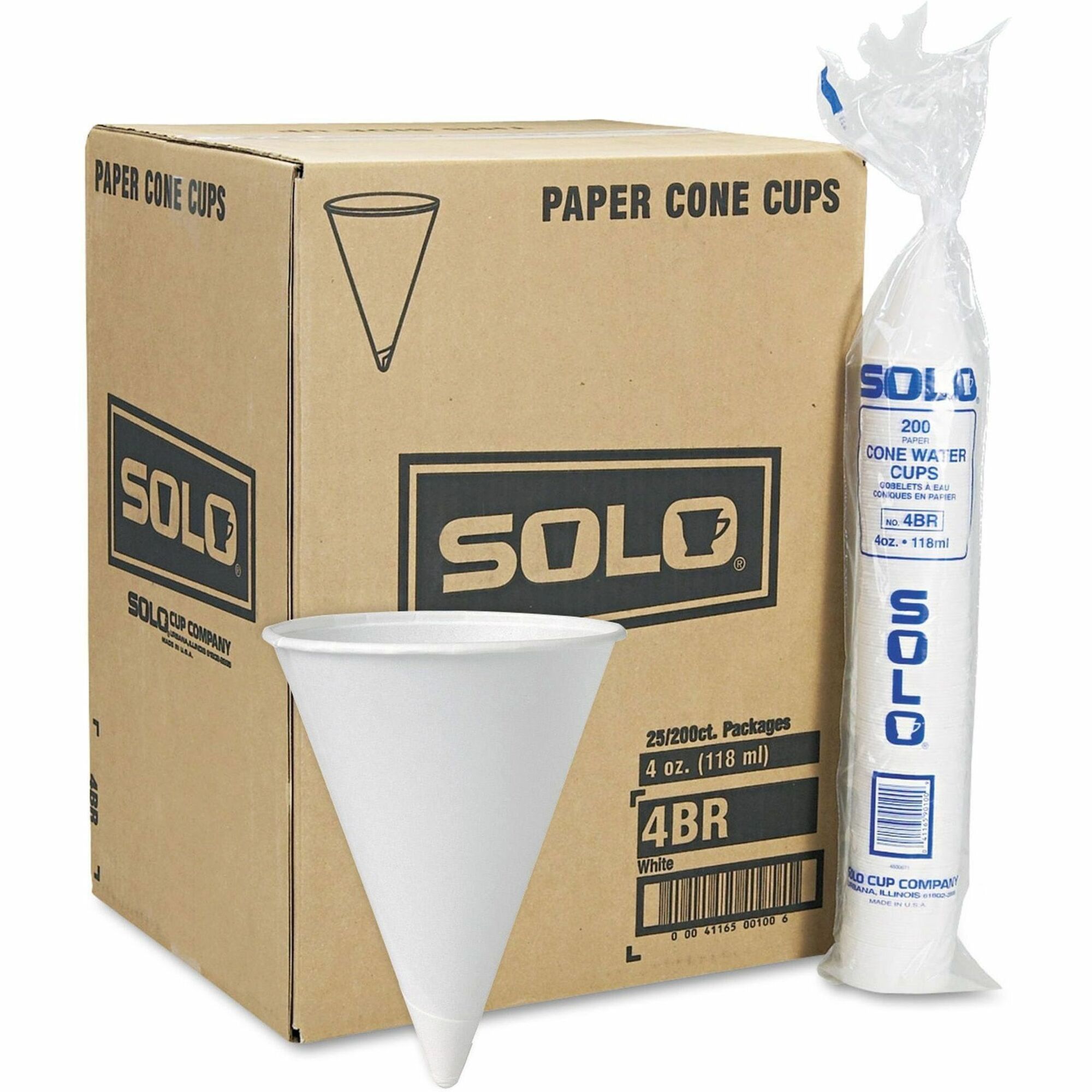 Solo Eco-Forward 4 oz Treated Paper Cone Water Cups - Cone - 200 / Pack - White - Paper - Cold Drink Solo Eco-Forward 4 oz Treated Paper Cone Water Cups - Cone - 200 / Pack - White - Paper - Cold Drink