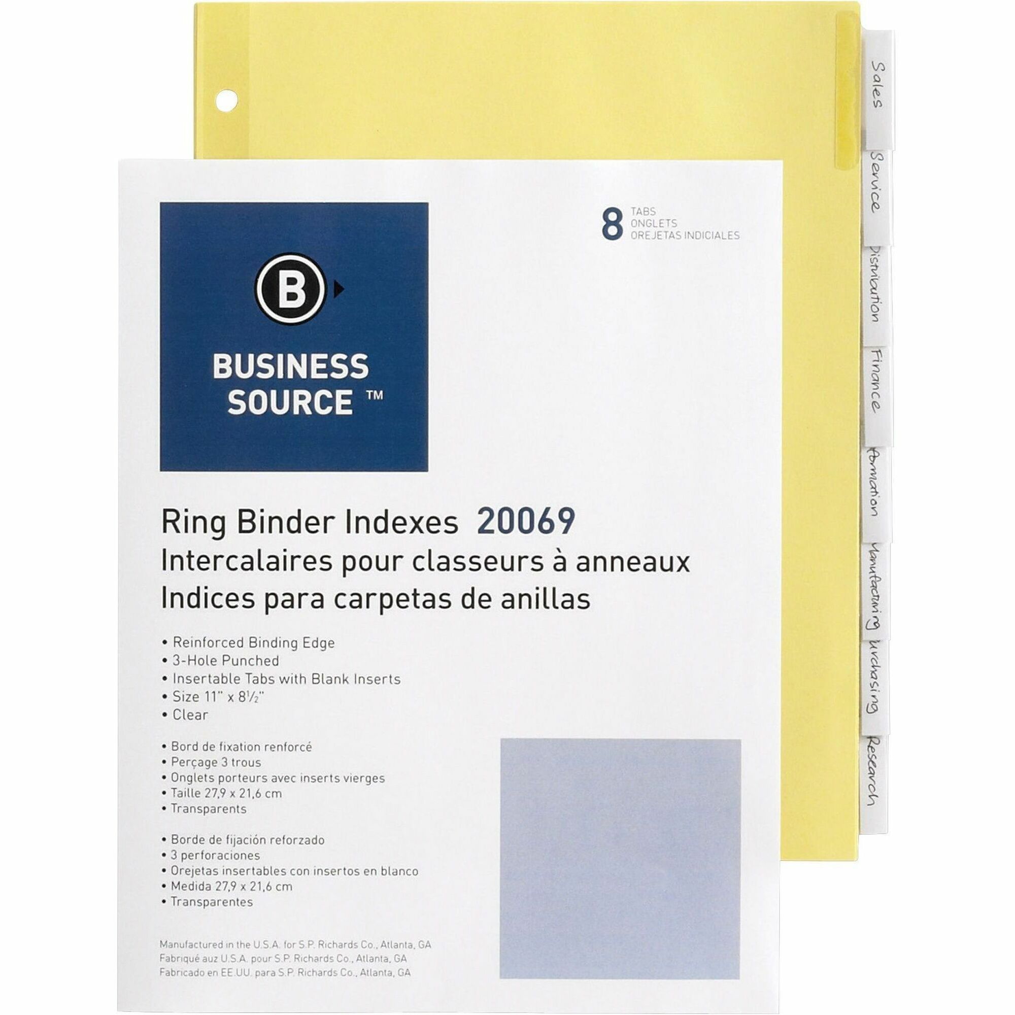 Business Source Insertable Tab Ring Binder Indexes - 8 Blank Tab(s)1.50 Business Source Insertable Tab Ring Binder Indexes - 8 Blank Tab(s)1.50