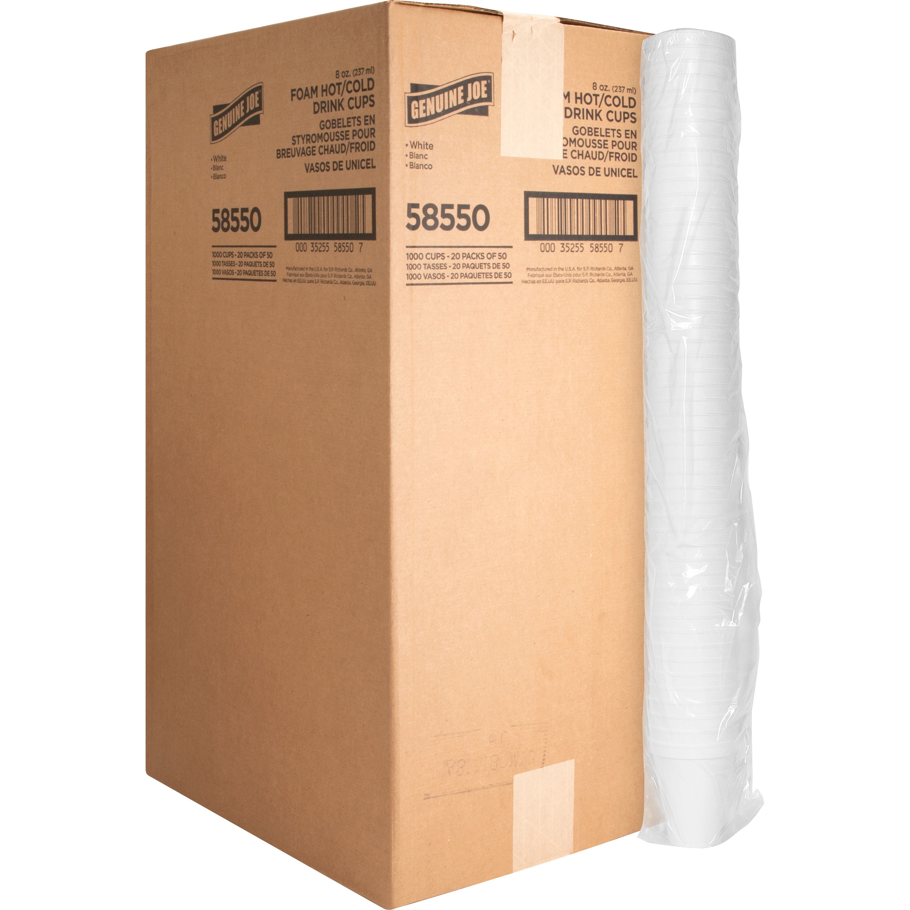 Genuine Joe 8 oz Hot/Cold Foam Cups - 50.0 / Pack - 20 / Carton - White - Foam - Hot Drink, Cold Drink Genuine Joe 8 oz Hot/Cold Foam Cups - 50.0 / Pack - 20 / Carton - White - Foam - Hot Drink, Cold Drink