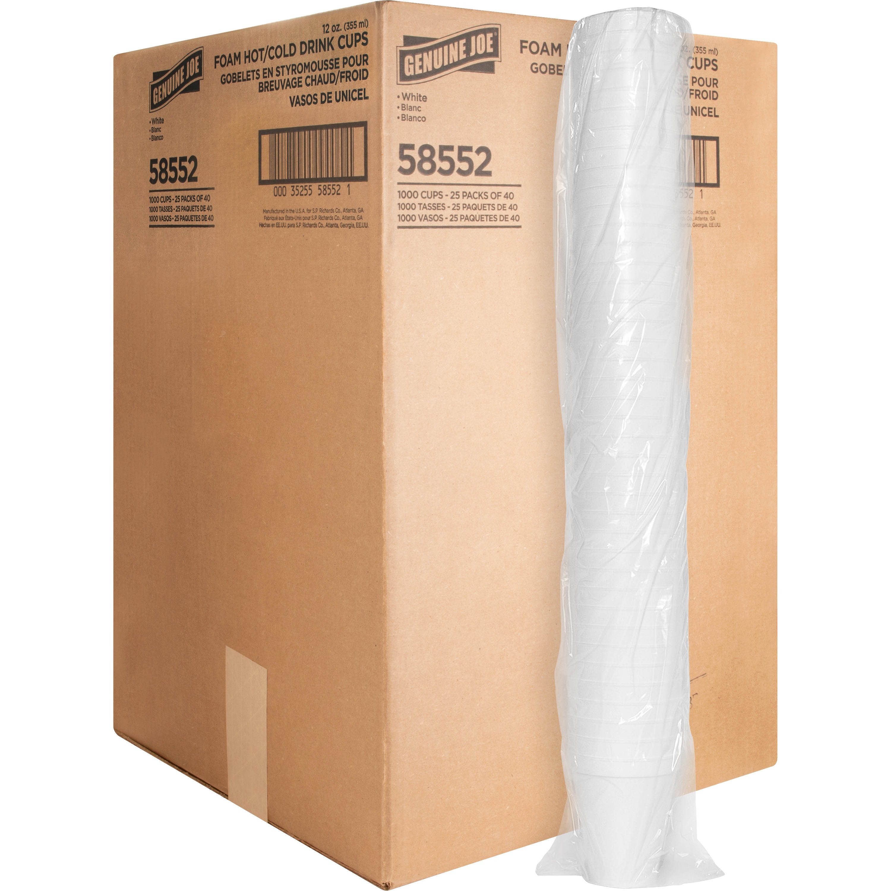 Genuine Joe 12 oz Hot/Cold Foam Cups - 40.0 / Pack - 25 / Carton - White - Foam - Hot Drink, Cold Drink Genuine Joe 12 oz Hot/Cold Foam Cups - 40.0 / Pack - 25 / Carton - White - Foam - Hot Drink, Cold Drink