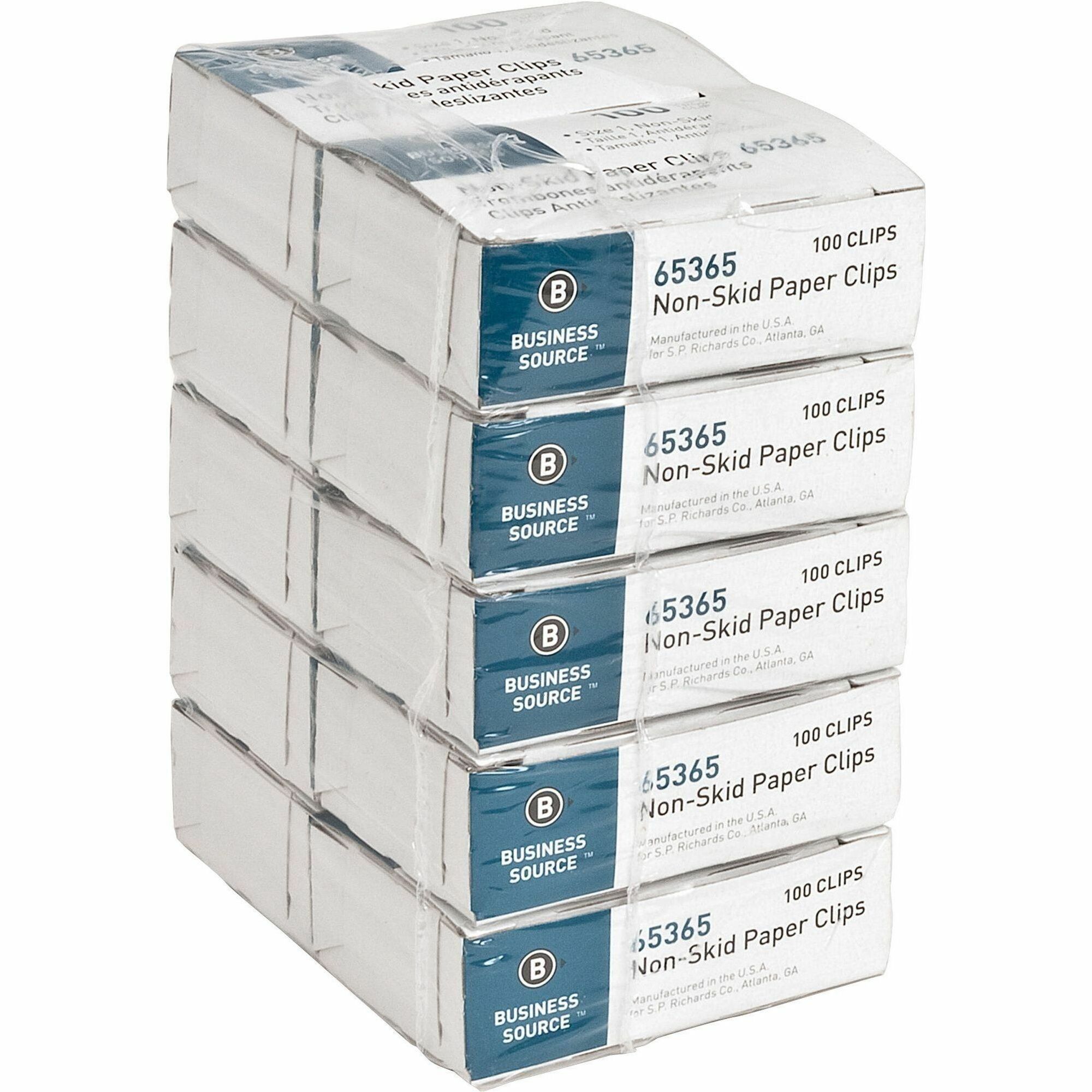 Business Source Non-Skid Paper Clips - Regular - No. 1 - 1.8 Business Source Non-Skid Paper Clips - Regular - No. 1 - 1.8