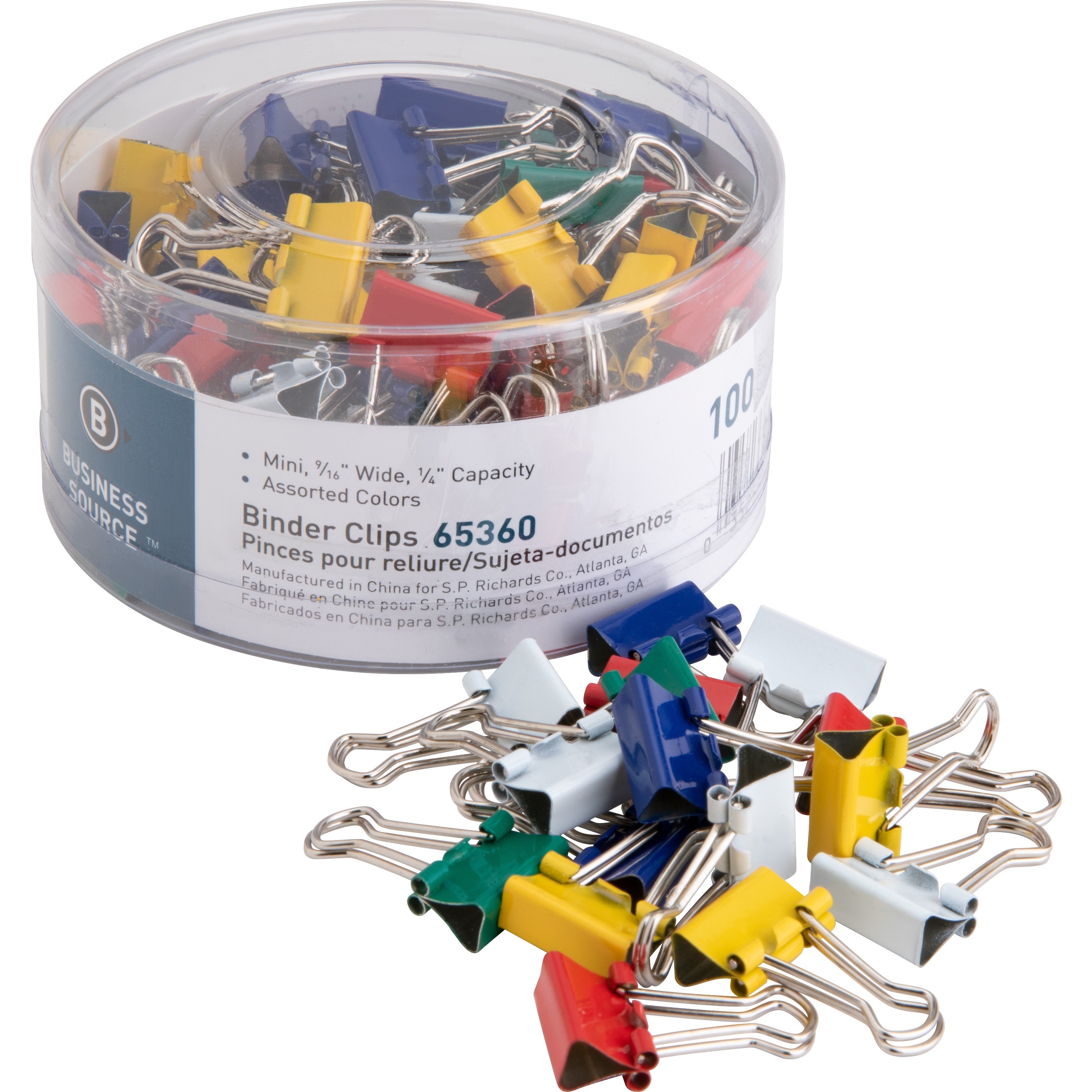 Business Source Colored Fold-back Binder Clips - Mini - 0.6 Business Source Colored Fold-back Binder Clips - Mini - 0.6