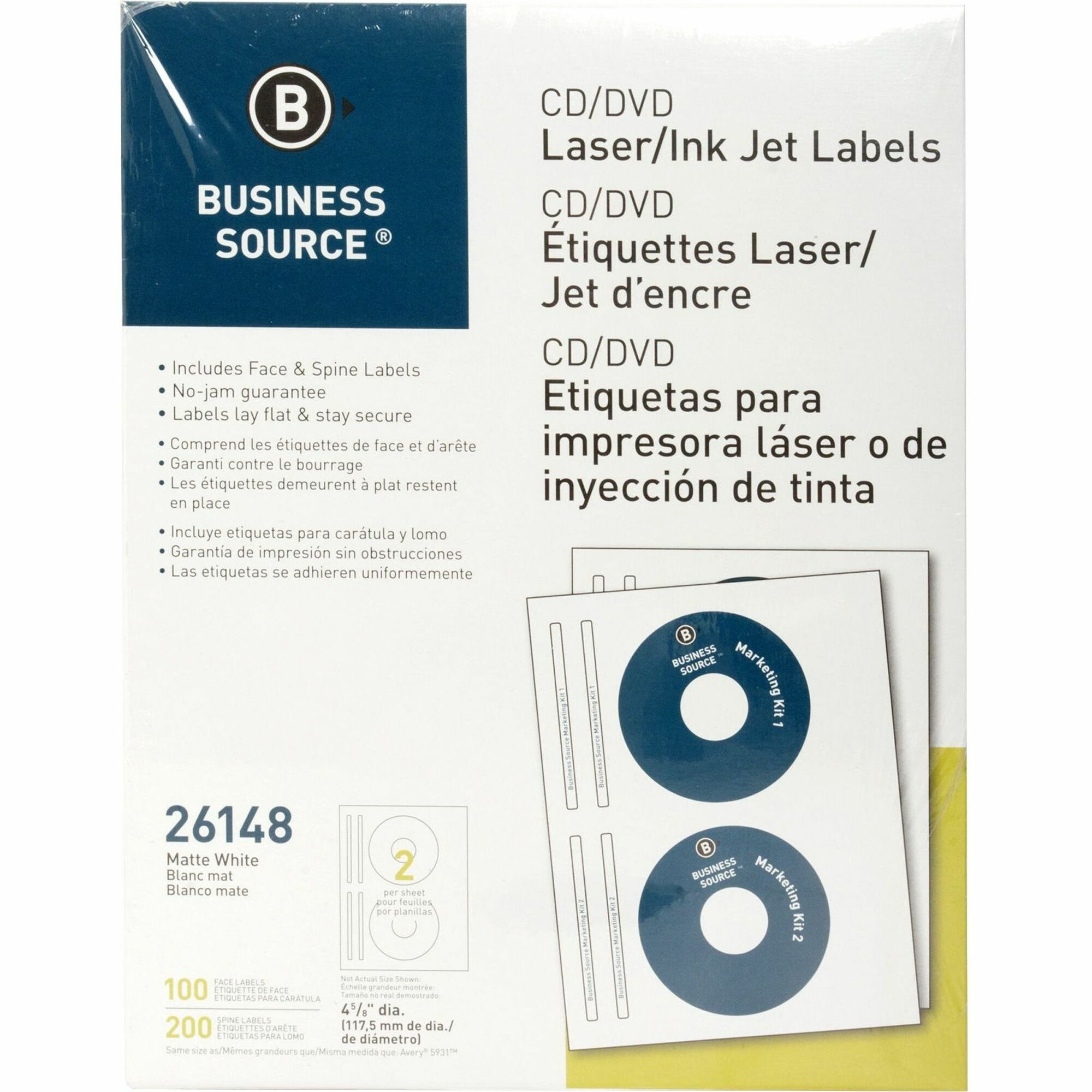 Business Source CD/DVD Labels - - Height4 5/8 Business Source CD/DVD Labels - - Height4 5/8