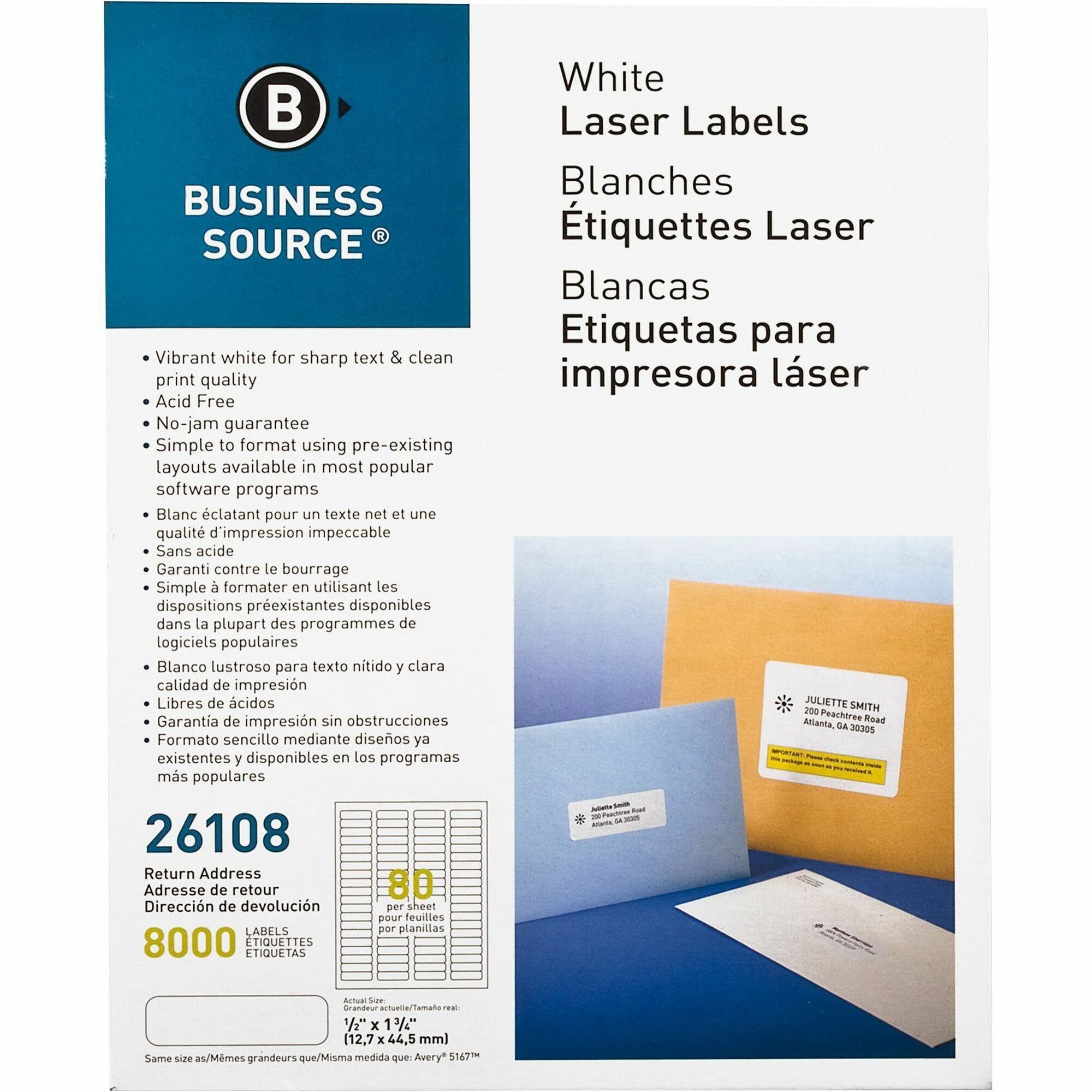 Business Source Address Laser Labels - 1/2 Business Source Address Laser Labels - 1/2