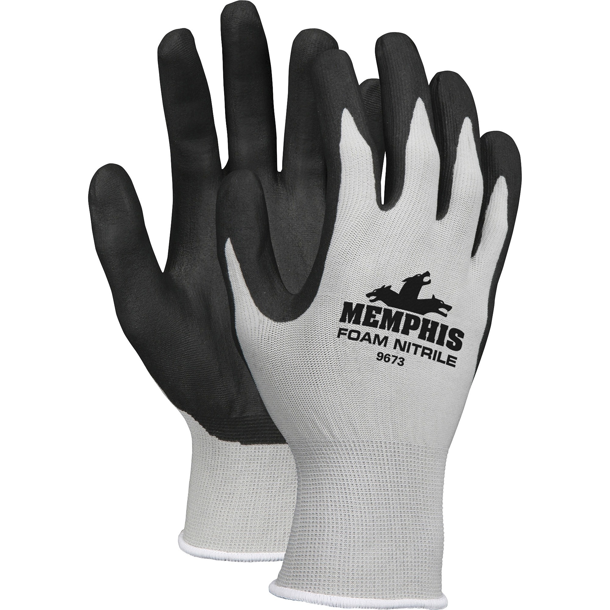 Memphis Nitrile Coated Knit Gloves - X-Large Size - Gray, Black - Knit Wrist, Comfortable, Seamless, Durable, Cut Resistant, Spill Resistant - For Multipurpose, Industrial - 1 / Pair Memphis Nitrile Coated Knit Gloves - X-Large Size - Gray, Black - Knit Wrist, Comfortable, Seamless, Durable, Cut Resistant, Spill Resistant - For Multipurpose, Industrial - 1 / Pair