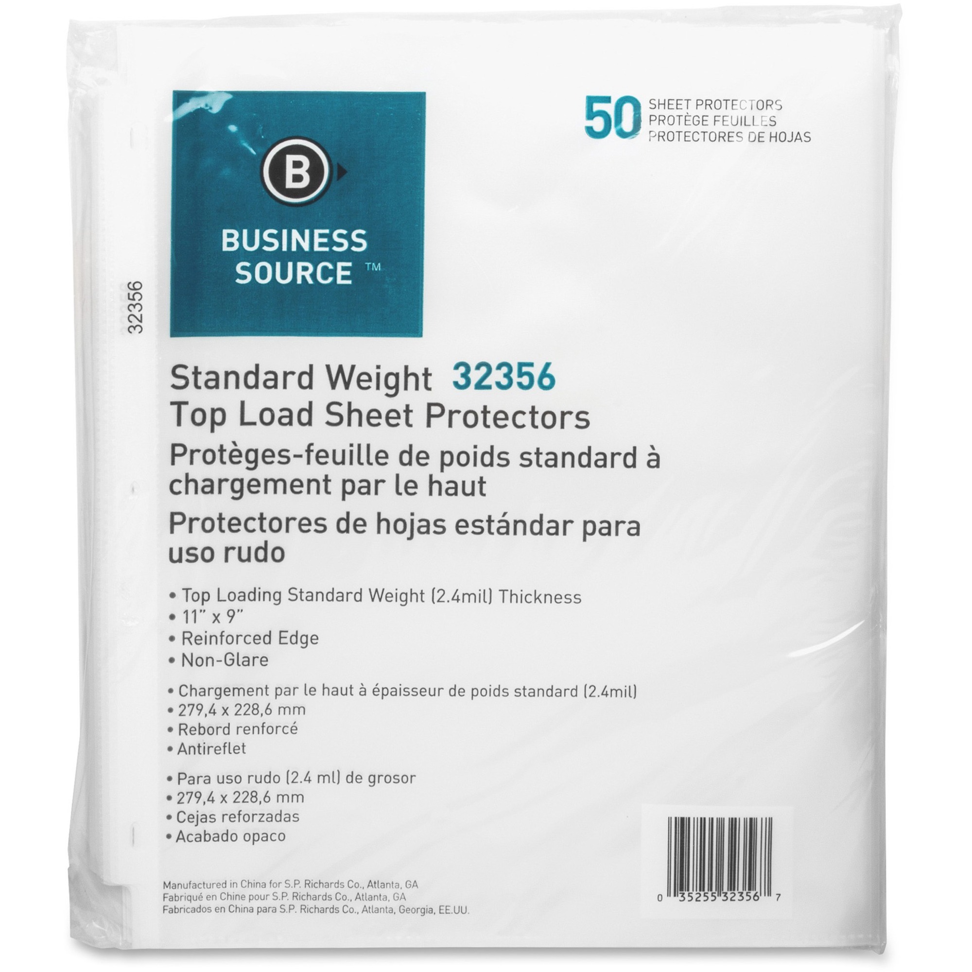 Business Source Nonglare Top-loading Sheet Protectors - 11 Business Source Nonglare Top-loading Sheet Protectors - 11
