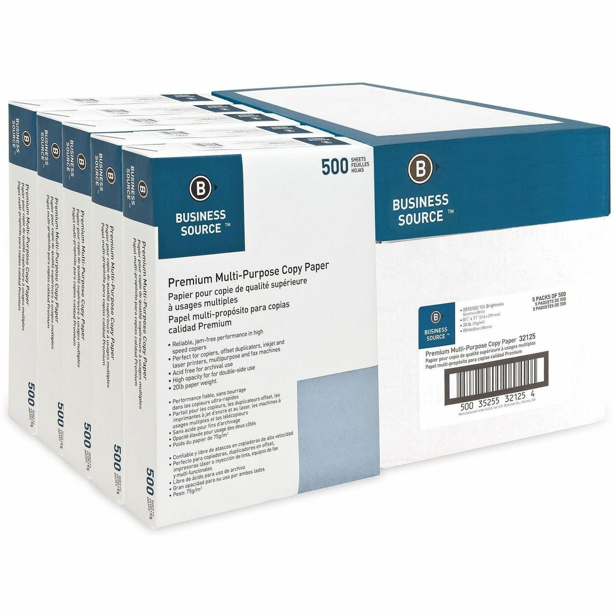 Premium Multipurpose Copy Paper - White by Business Source