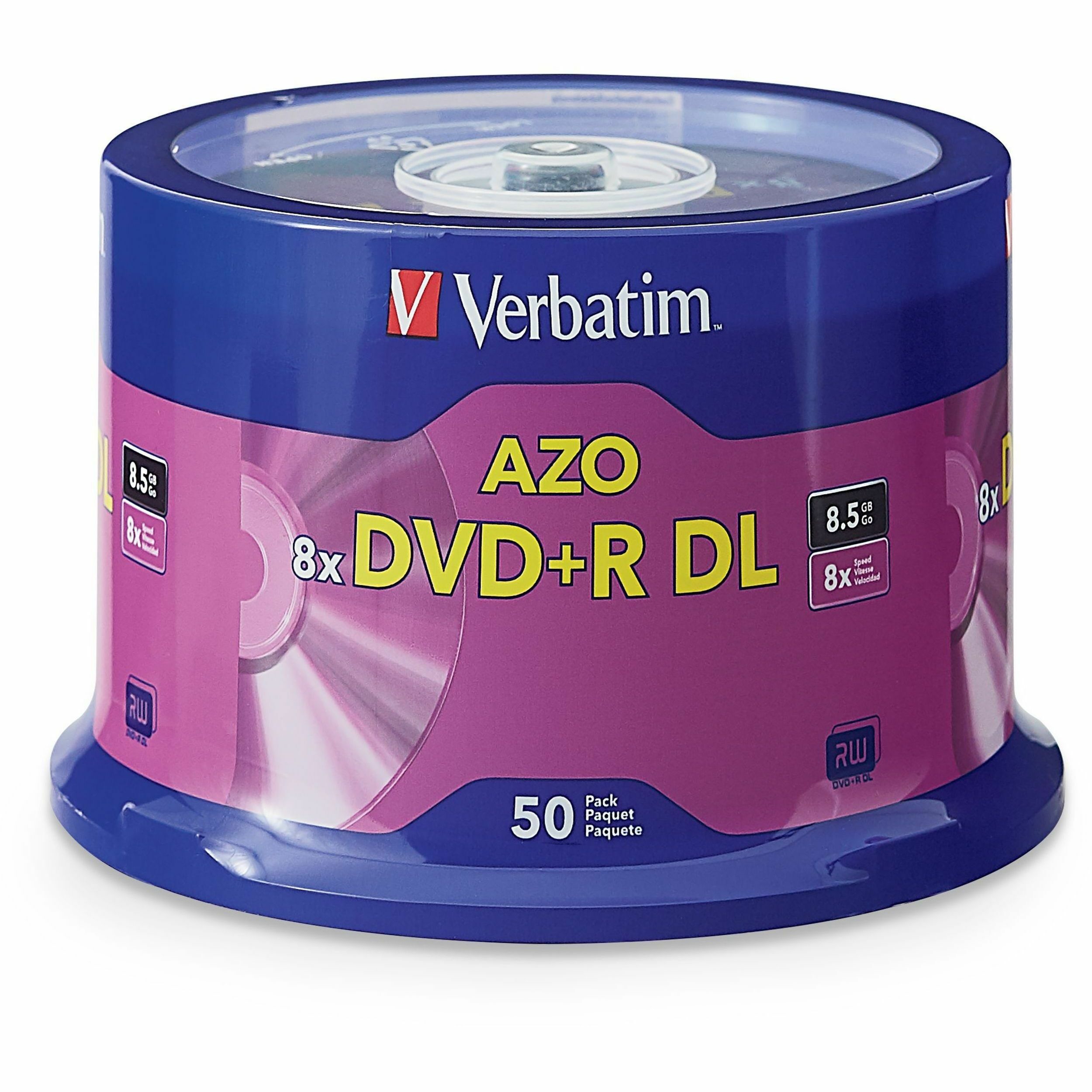 DVD Recordable Media - DVD+R DL - 8x - 8.50 GB - 50 / Pack by