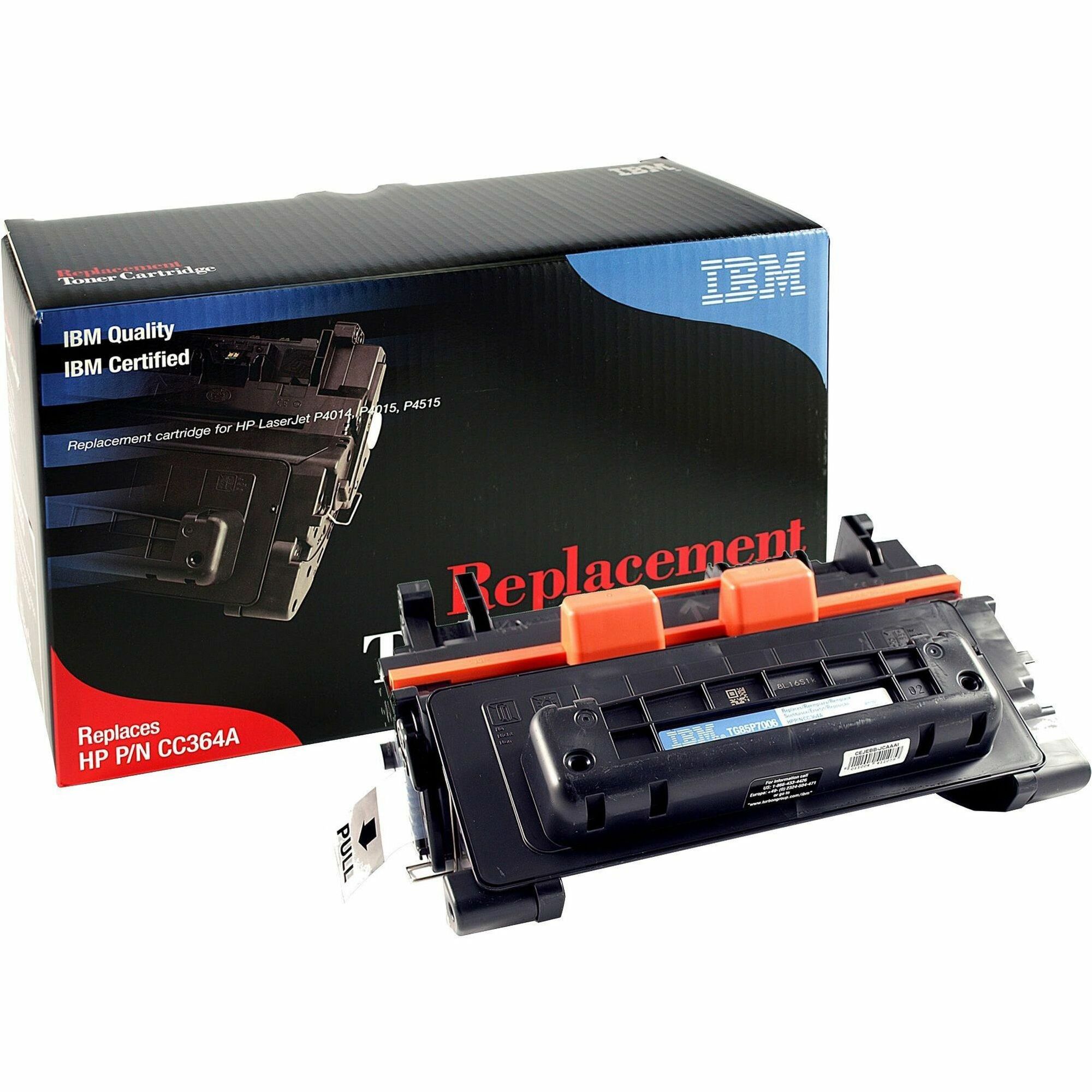 IBM Remanufactured Toner Cartridge - Alternative for HP 64A (CC364A) - Laser - 10000 Pages - Black - 1 Each IBM Remanufactured Toner Cartridge - Alternative for HP 64A (CC364A) - Laser - 10000 Pages - Black - 1 Each