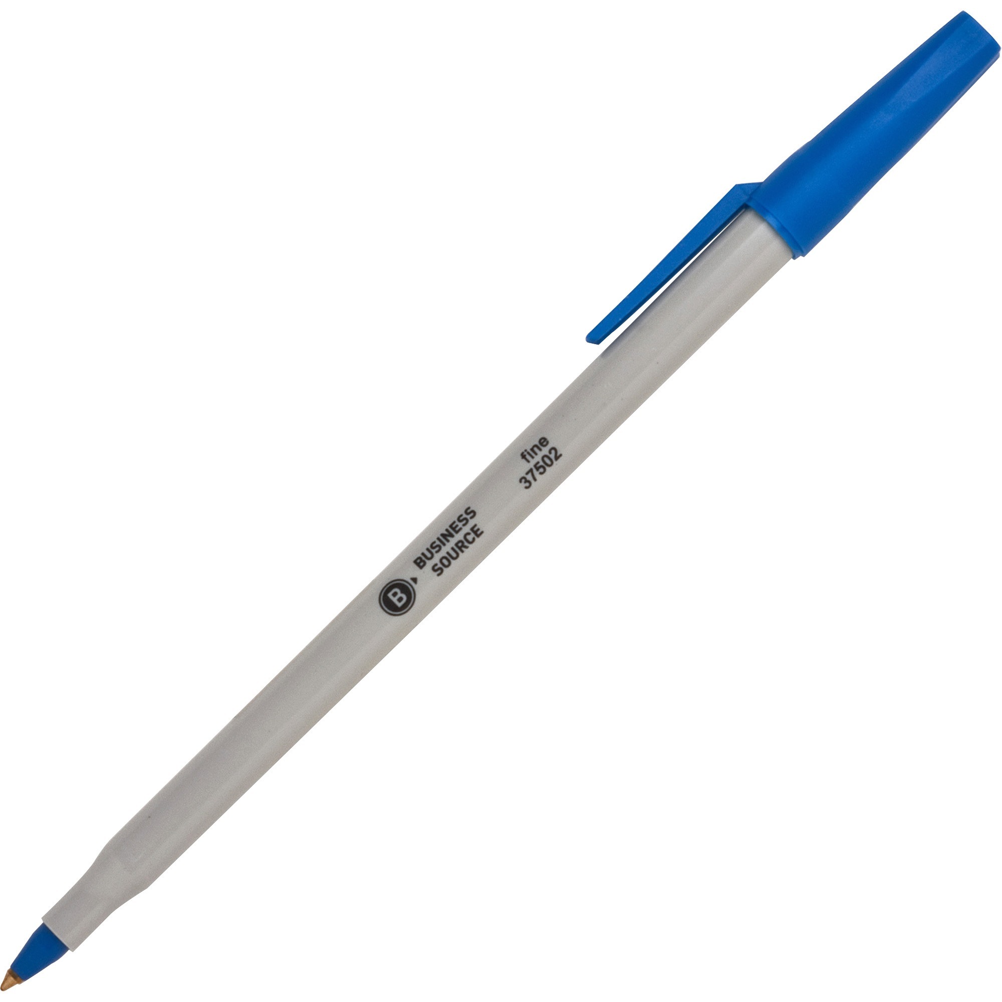 Business Source Fine Point Ballpoint Stick Pens - Fine Pen Point - Blue - Light Gray Barrel - Stainless Steel Tip - 1 Dozen Business Source Fine Point Ballpoint Stick Pens - Fine Pen Point - Blue - Light Gray Barrel - Stainless Steel Tip - 1 Dozen